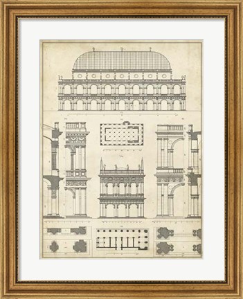 Framed Vintage Architect&#39;s Plan IV Print
