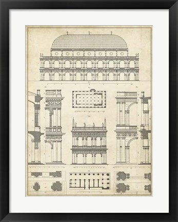 Framed Vintage Architect&#39;s Plan IV Print