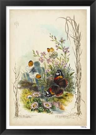 Framed Victorian Butterfly Garden IX Print