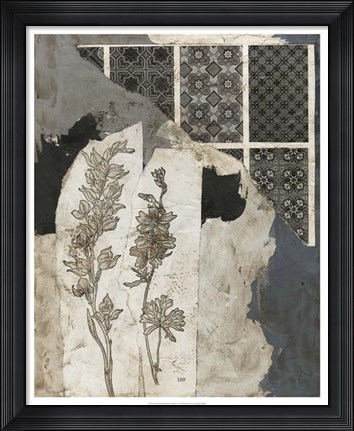 Framed Non-Embellished Fragmented Collage I Print