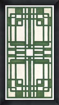 Framed Non-Embellished Emerald Deco Panel II Print
