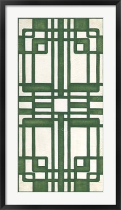 Framed Non-Embellished Emerald Deco Panel II Print