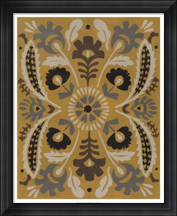 Framed Golden Suzani I Print