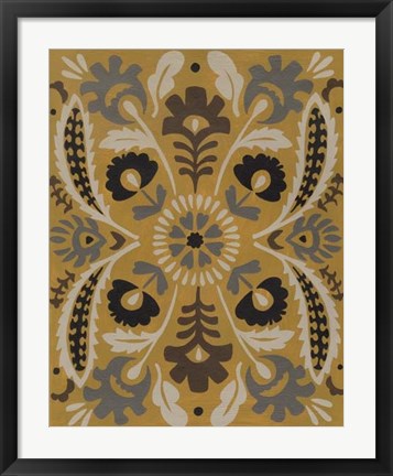 Framed Golden Suzani I Print