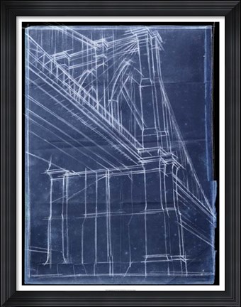 Framed Bridge Blueprint II Print