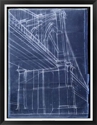 Framed Bridge Blueprint II Print