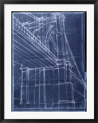 Framed Bridge Blueprint II Print