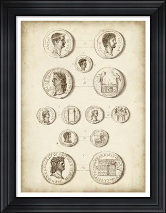 Framed Antique Roman Coins I Print