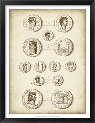 Framed Antique Roman Coins I Print
