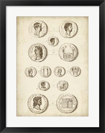 Framed Antique Roman Coins I Print