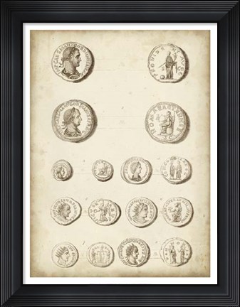 Framed Antique Roman Coins II Print