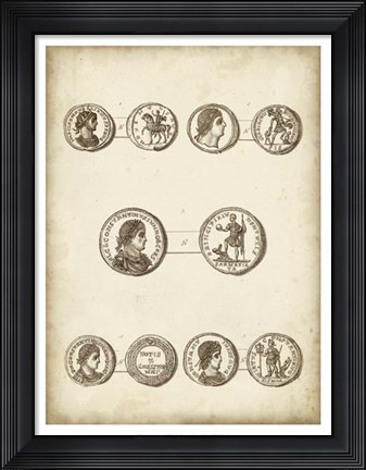 Framed Antique Roman Coins V Print