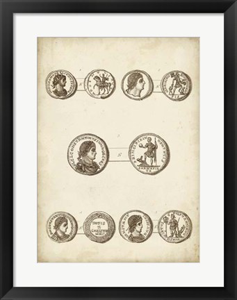 Framed Antique Roman Coins V Print