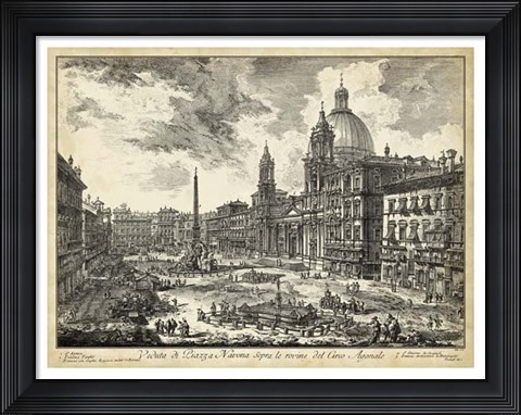Framed Veduta di Piazza Navona Print