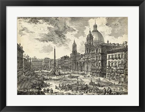 Framed Veduta di Piazza Navona Print