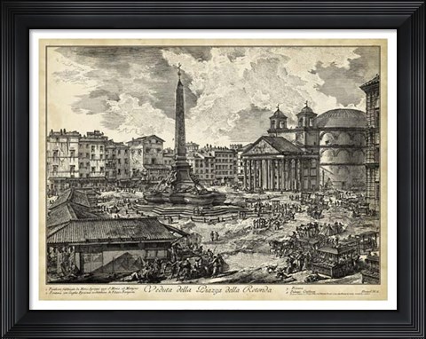 Framed Veduta della Piazza della Rotunda Print