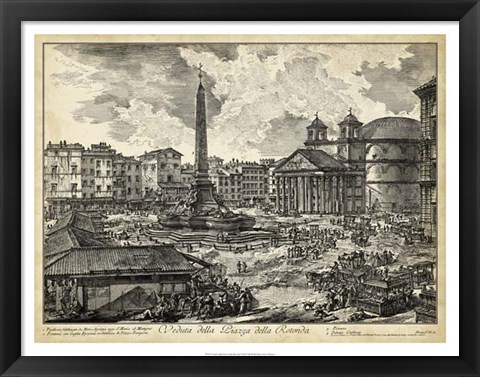 Framed Veduta della Piazza della Rotunda Print