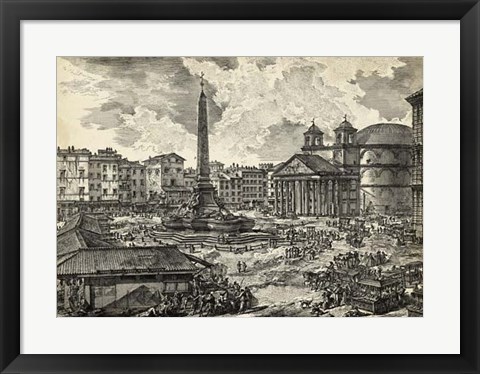 Framed Veduta della Piazza della Rotunda Print