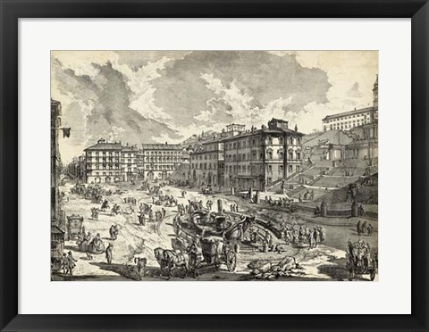 Framed Veduta di Piazza di Spagna Print