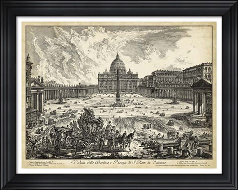 Framed Veduta della Basilica di S.Pietro Print