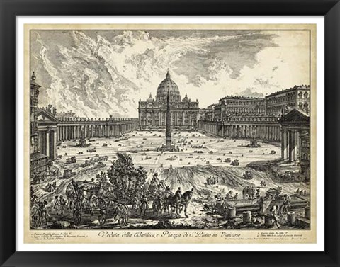 Framed Veduta della Basilica di S.Pietro Print