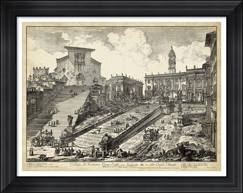 Framed Veduta del Romano Campidoglio Print