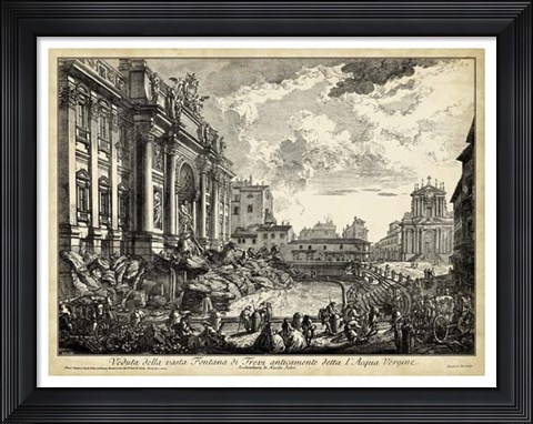Framed Veduta della Vasta Fontana di Trevi Print