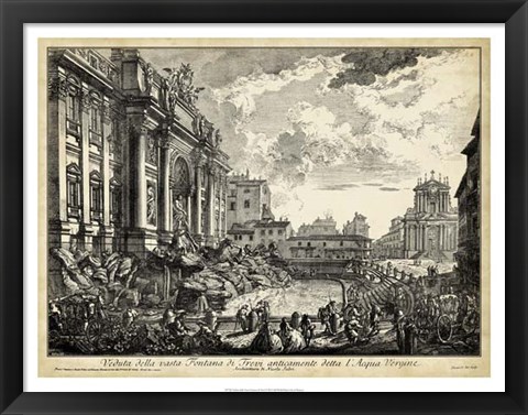 Framed Veduta della Vasta Fontana di Trevi Print