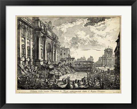 Framed Veduta della Vasta Fontana di Trevi Print