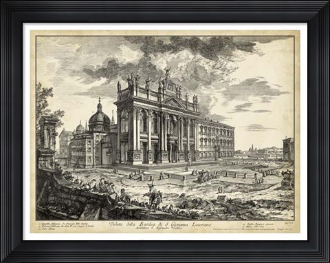 Framed Veduta della Basilica di S. Giovanni Laterano Print