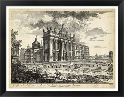 Framed Veduta della Basilica di S. Giovanni Laterano Print