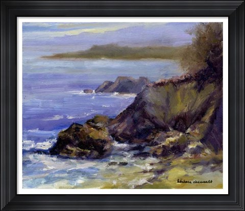 Framed Surf on the Rocks Print