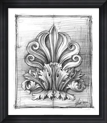 Framed Non-Embellished Decorative Ornament I Print
