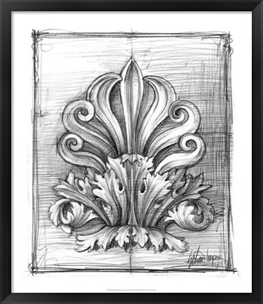 Framed Non-Embellished Decorative Ornament I Print