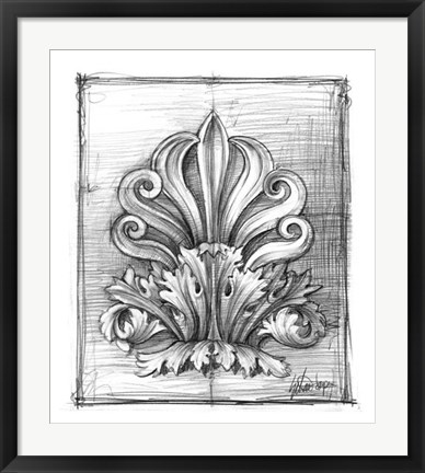 Framed Non-Embellished Decorative Ornament I Print