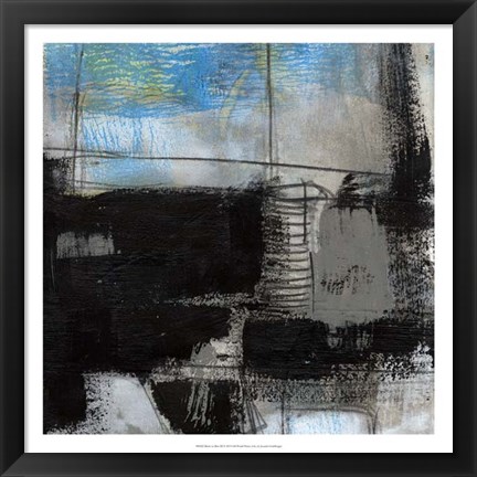 Framed Black on Blue III Print