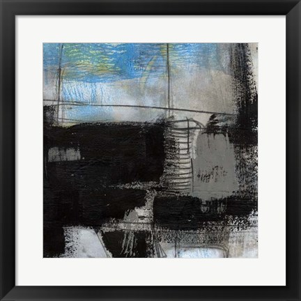 Framed Black on Blue III Print