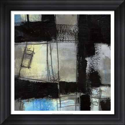 Framed Black on Blue IV Print