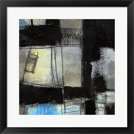 Framed Black on Blue IV Print