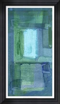 Framed Blue Patch I Print