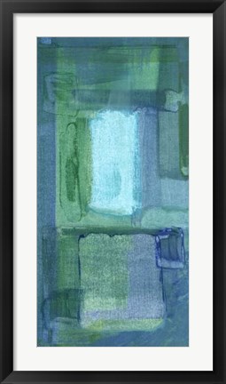 Framed Blue Patch I Print