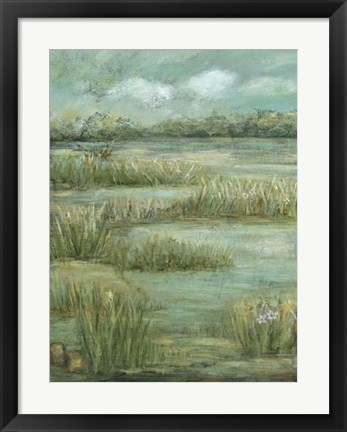 Framed Green Meadows I Print