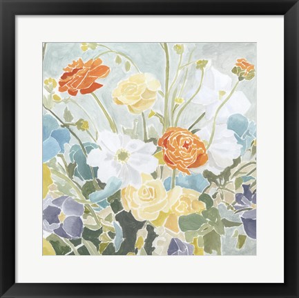 Framed Emily&#39;s Garden I Print