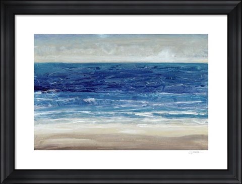 Framed Crashing Blue I Print