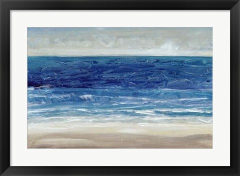 Framed Crashing Blue I Print