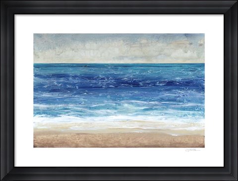 Framed Crashing Blue II Print