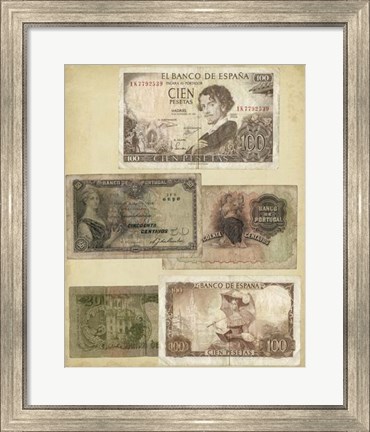 Framed Antique Currency I Print