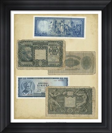 Framed Antique Currency III Print