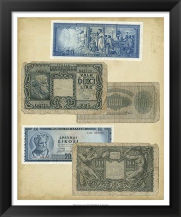 Framed Antique Currency III Print