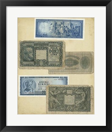 Framed Antique Currency III Print